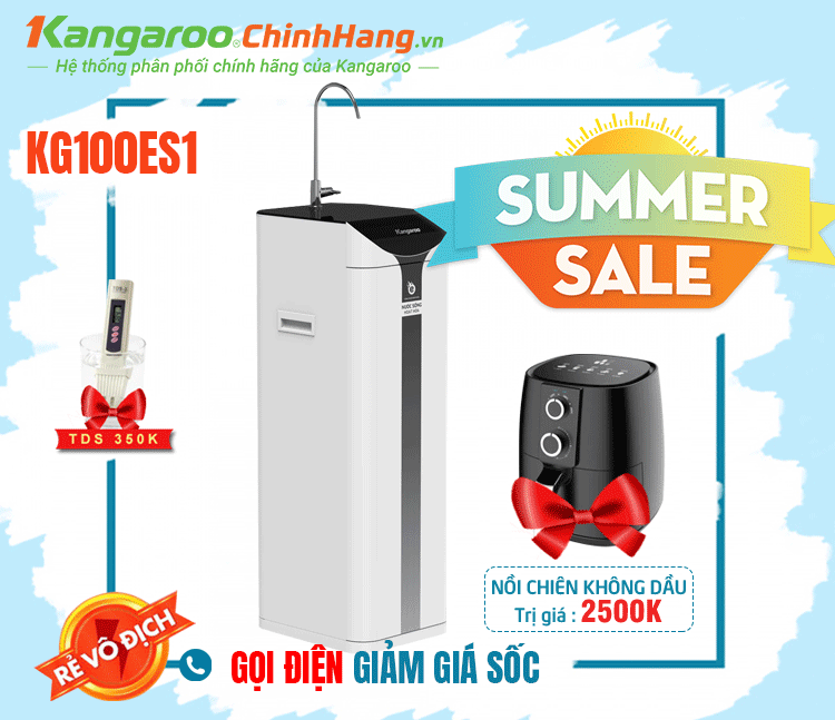 Máy lọc nước Kangaroo Hydrogen ion kiềm KG100ES1 Mới 2021